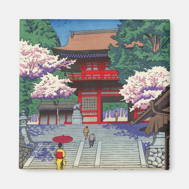 Aimant Printemps au Kurama Temple Asano Takeji shin hanga (Devant)