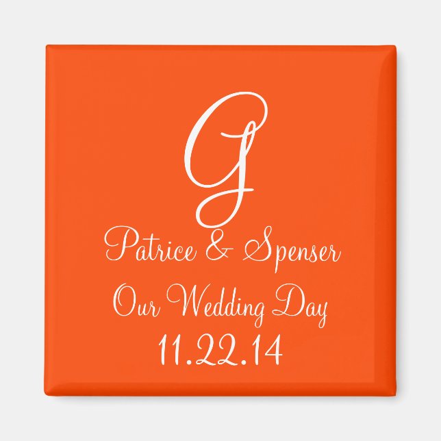 Aimant Privilégier la couleur orange rouge haut de gamme (Devant)