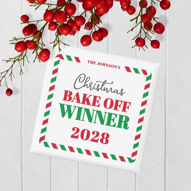 Aimant Prix du gagnant de la cuisine, de la boulangerie o (Christmas Holiday Competition Prize Button for the Winner. Great for Cookie & Sweater Contests!)