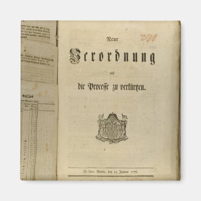 Aimant Procédure juridique de 1776 (Devant)