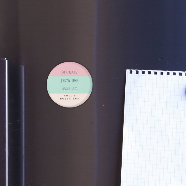 Aimant Prof colorblock personnalisé drôle  (Créateur téléchargé)