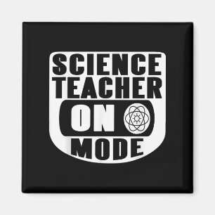 Aimant Prof de science drôle en mode activé avec atome