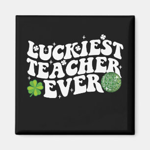 Aimant Prof le plus chanceux jamais boule disco trèfle gr