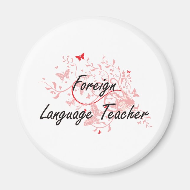 Aimant Professeur de langue étrangère Conception de trava (Devant)