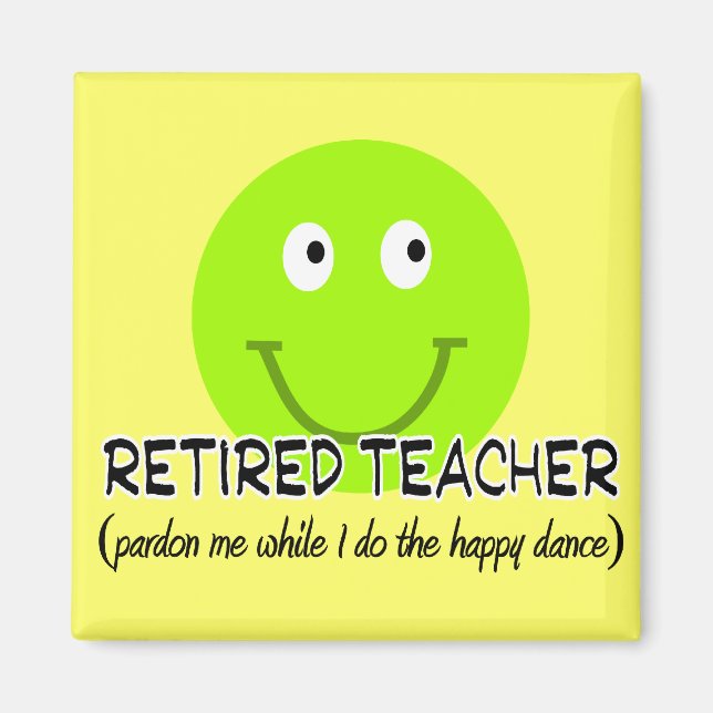 Aimant Professeur retraité Green Happy Dance" Cadeaux (Devant)