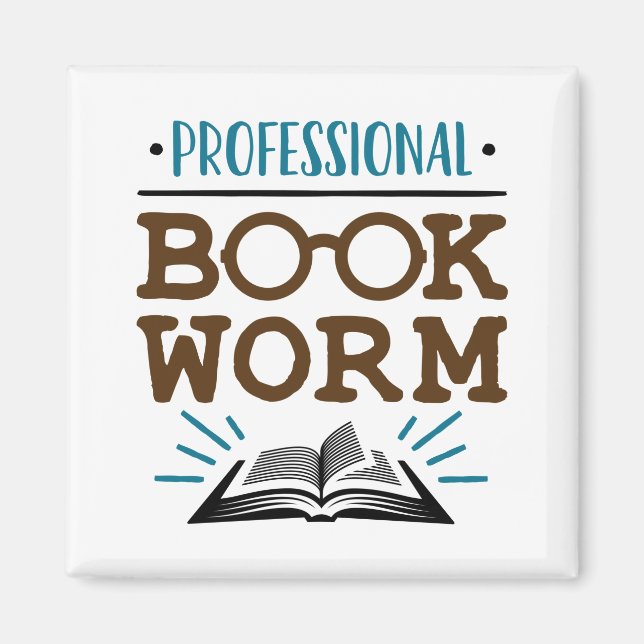 Aimant Professional Bookworm Avid Book Reader (Devant)