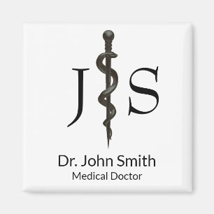 Aimant Professional Simple Medical Asclepius White Black