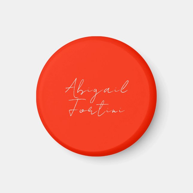Aimant Professionnel minimaliste rouge blanc moderne (Devant)