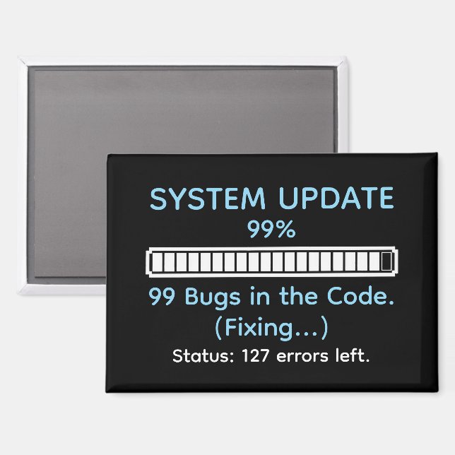 Aimant Programmeur drôle en train de coder (Recto/Verso)
