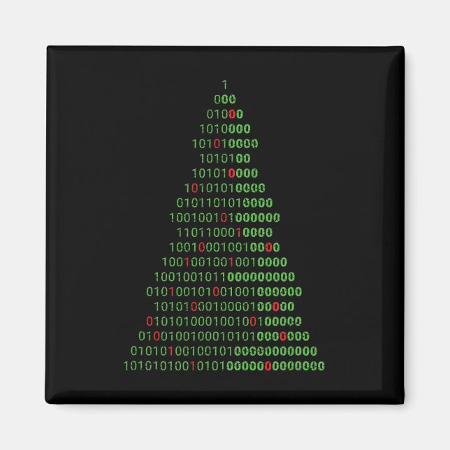 Aimant Programmeurs Informatiques Binary Christmas Tree E (Devant)