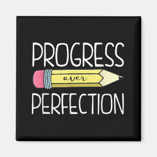 Aimant Progrès Sur La Perfection Preppy Enseignant Retour