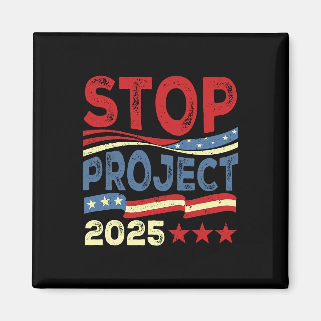 Aimant Projet 2025 Anti Trump Drapeau américain Femmes po (Devant)