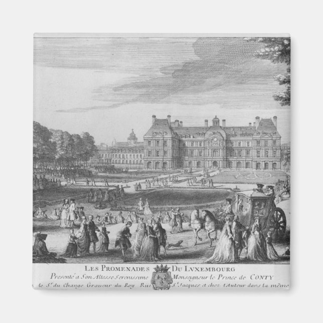 Aimant Promenade dans les jardins du Luxembourg, 1729 (Devant)