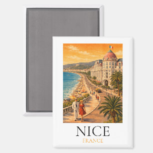 Aimant Promenade des Anglais vue rétro de Nice Côte d'Azu