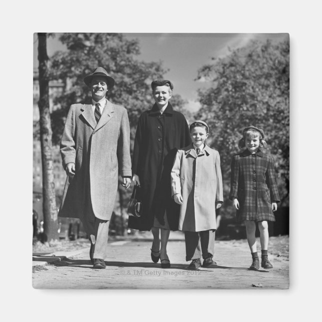 Aimant Promenade en famille (Devant)