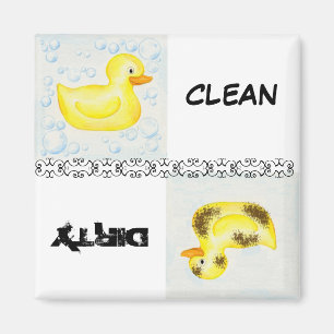 Aimant propre et sale de lave-vaisselle de canard