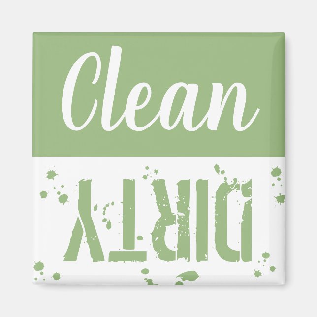 Aimant Propre ou sale | Lave-vaisselle Green Kitchen (Devant)