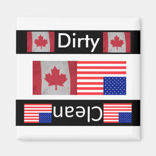 Aimant propre sale de lave-vaisselle de drapeau