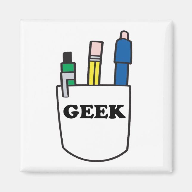 Aimant Protecteur de poche GEEK amusant (Devant)