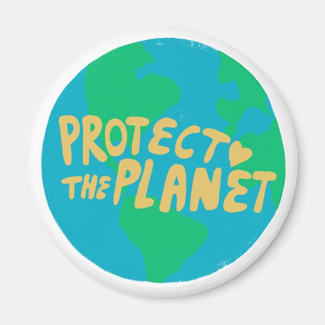 Aimant PROTÉGER LA PLANÈTE SAVE EARTH Eco Green (Devant)