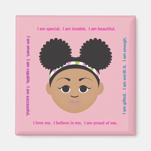 Aimant #Proud2BNaturalMe #IAm Affirmation positive (Devant)