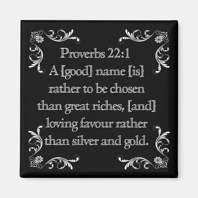 Aimant Proverbes 22:1 - (Devant)