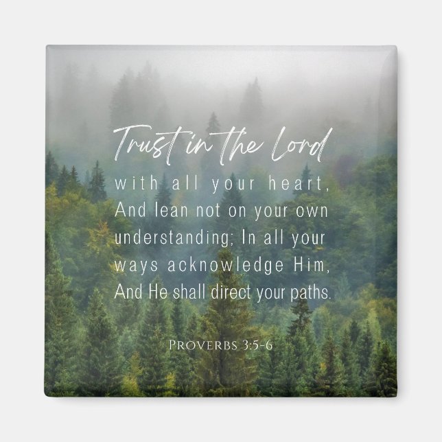 Aimant Proverbes 3:5-6 Confiance dans le Seigneur (Devant)