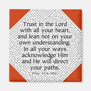 Aimant Proverbes 3v5-6 - Confiance dans le Seigneur