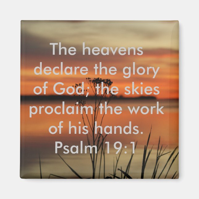 AIMANT PSALM 19:1 BIBLE SCRIPTURE HEAVENS DÉCLARER GLOIRE (Devant)