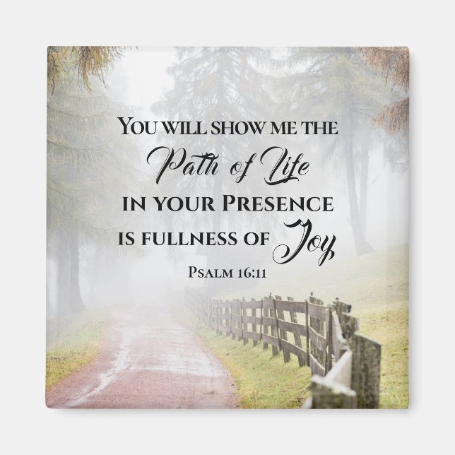 Aimant Psaume 16:11 Vous me montrerez le CHEMIN DE LA VIE (Devant)