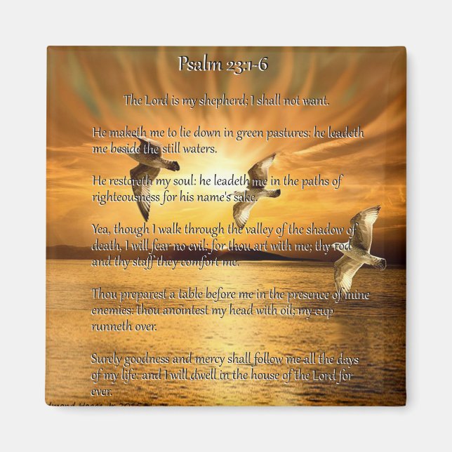 Aimant Psaume 23:1-6 The Lord Is My Shepard (Devant)
