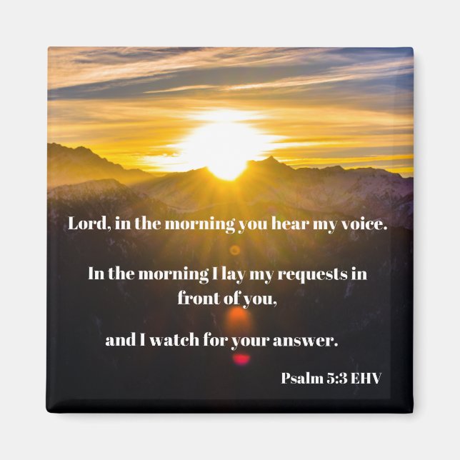 Aimant Psaume 5:3 Matin Paix Bible Verse (Devant)