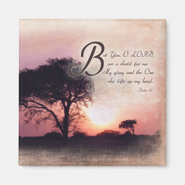 Aimant Psaumes 3:3 / Verset biblique Encouragement (Devant)