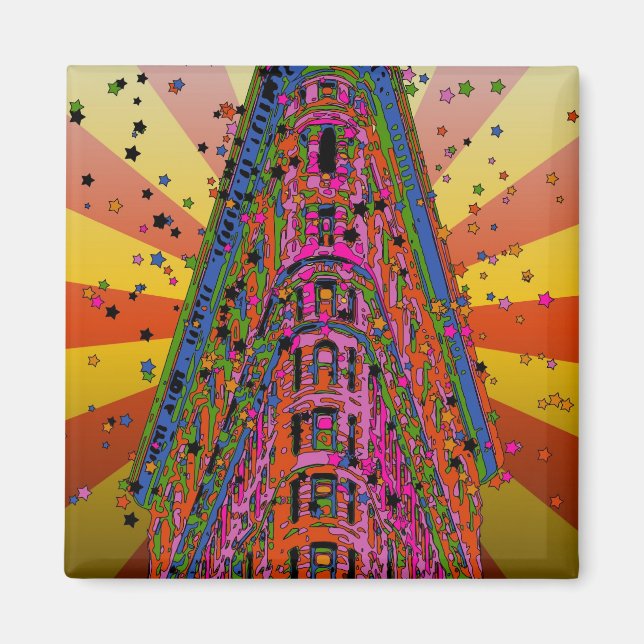 Aimant Psychedelic NYC - Top of the Flatiron Building A2 (Devant)