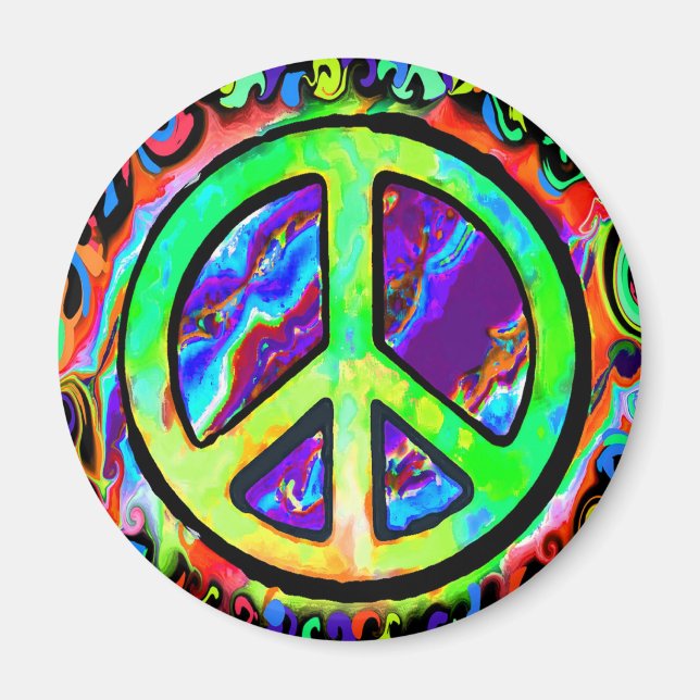 Aimant Psychédélic peace sign (Devant)