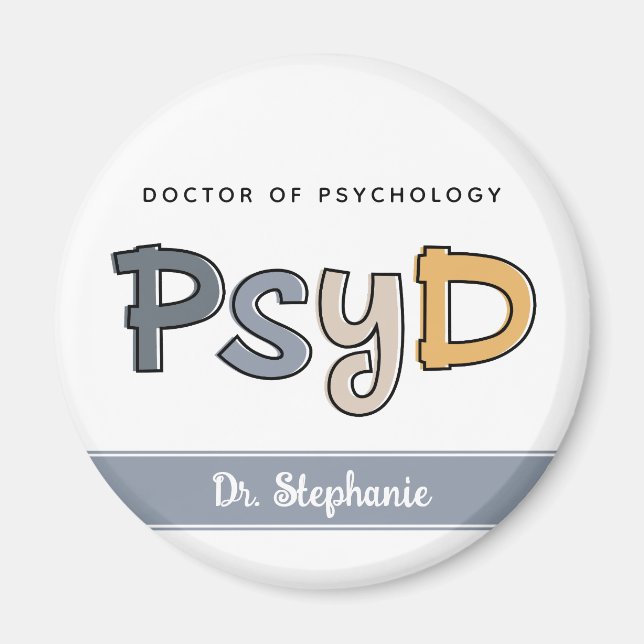 Aimant Psychologue PsyD sur mesure (Devant)