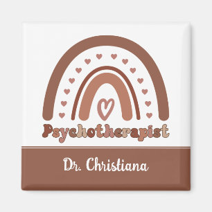 Aimant Psychothérapeute personnalisée Boho Rainbow