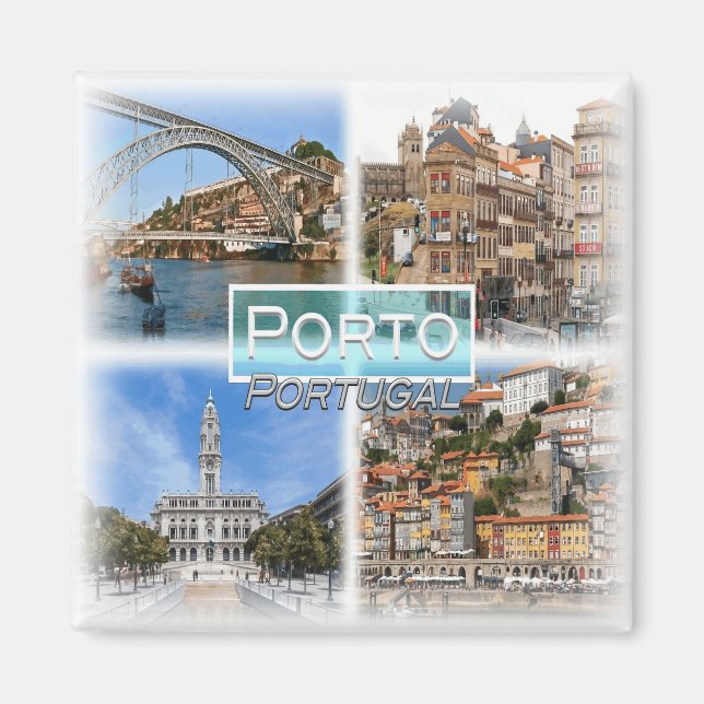 Aimant PT0043 Europe, Portugal, Porto, réfrigérateur (Devant)