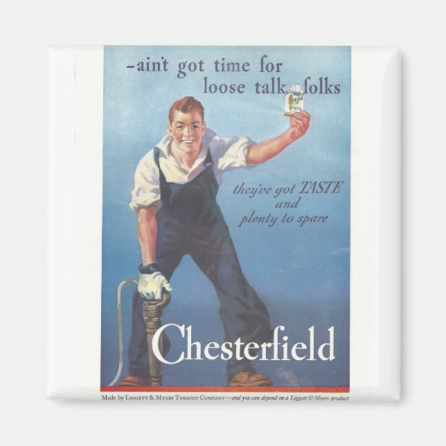 Aimant Publicité Chesterfield Cigarettes vintage (Devant)