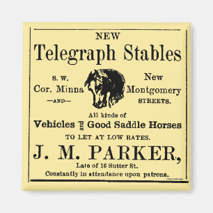 Aimant Publicité de journal stable de cheval
