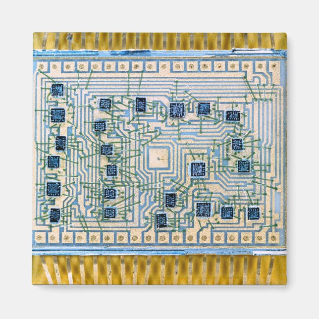 Aimant Puce électronique et circuits (Devant)