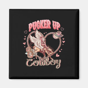 Aimant Pucker Up Cowboy Cupide Valentine Day Western Cowg
