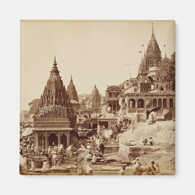 Aimant Pud Vishnu et autres temples, Bénarès (sepia photo (Devant)