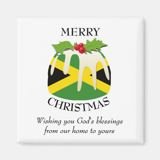 Aimant Pudding de Noël Patriotique JAMAICA (Devant)