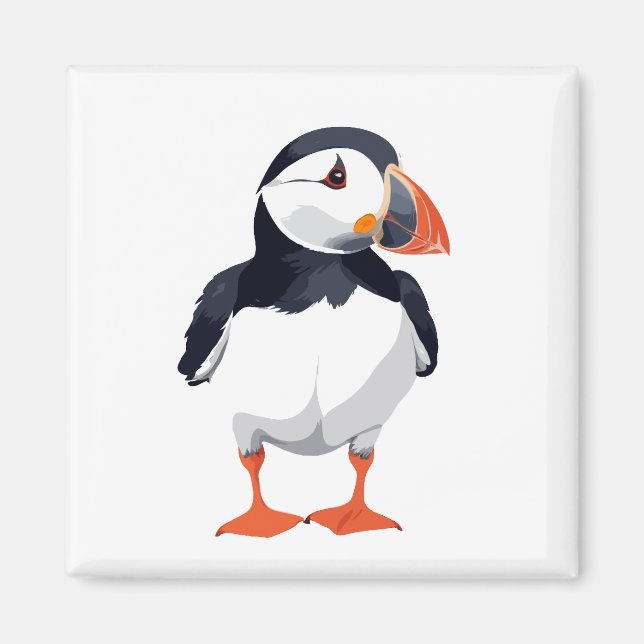Aimant Puffin Vector Graphisme Art Portrait Animal Spirit (Devant)