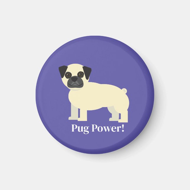 Aimant Puissance Pug  (Devant)