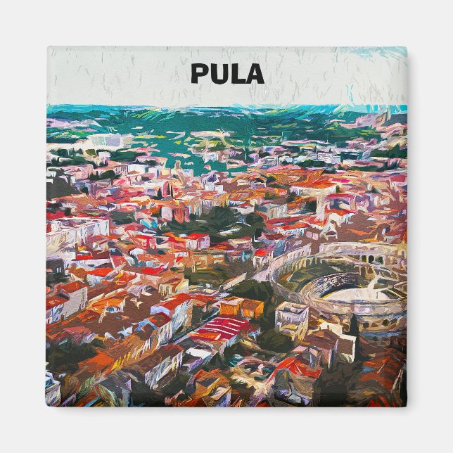 Aimant Pula Croatia City View Peinture (Devant)
