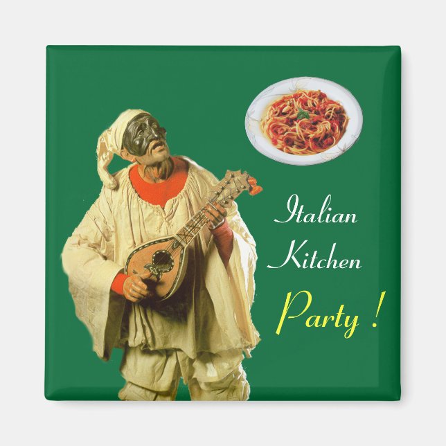 Aimant PULCINELLA ITALIAN KITCHEN PARTI, vert (Devant)
