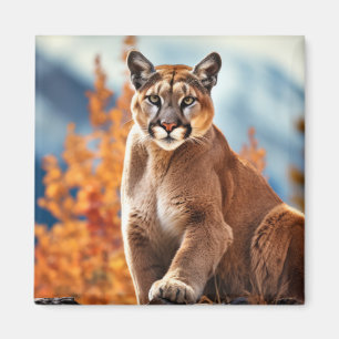 Aimant Puma Animal Faune Wilderness Mur Art coloré