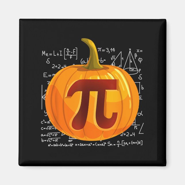 Aimant Pumpkin E Math Shirt Funny Halloween Thanksgiving  (Devant)